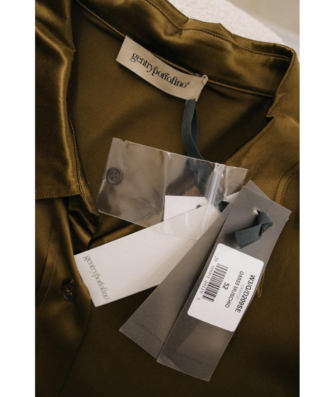 GENTRY PORTOFINO Золотая шелковая рубашка, фото 6