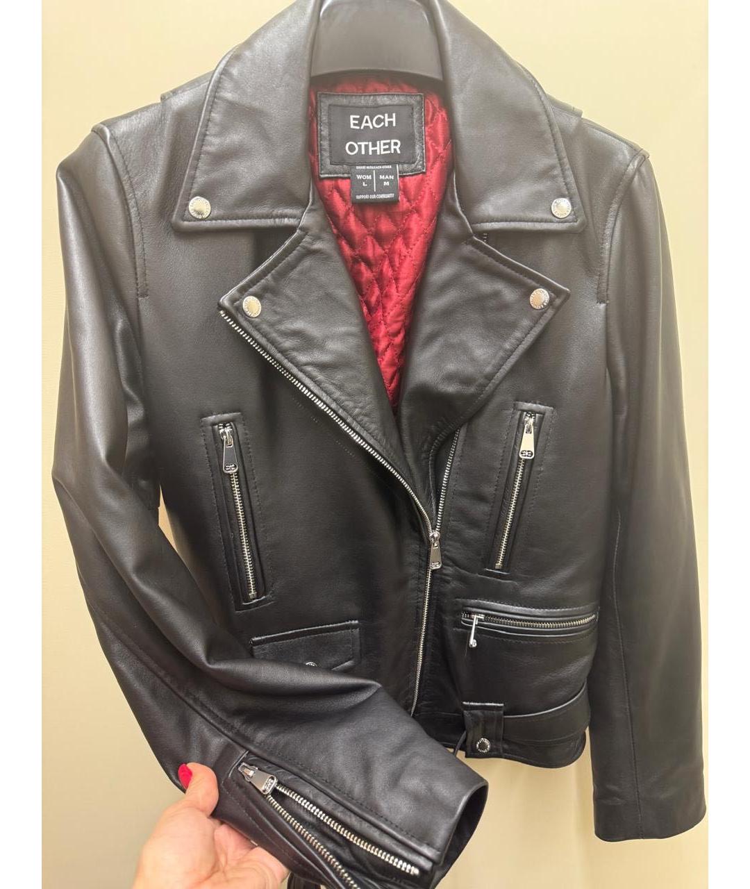 EACH X OTHER Черная кожаная куртка, фото 3
