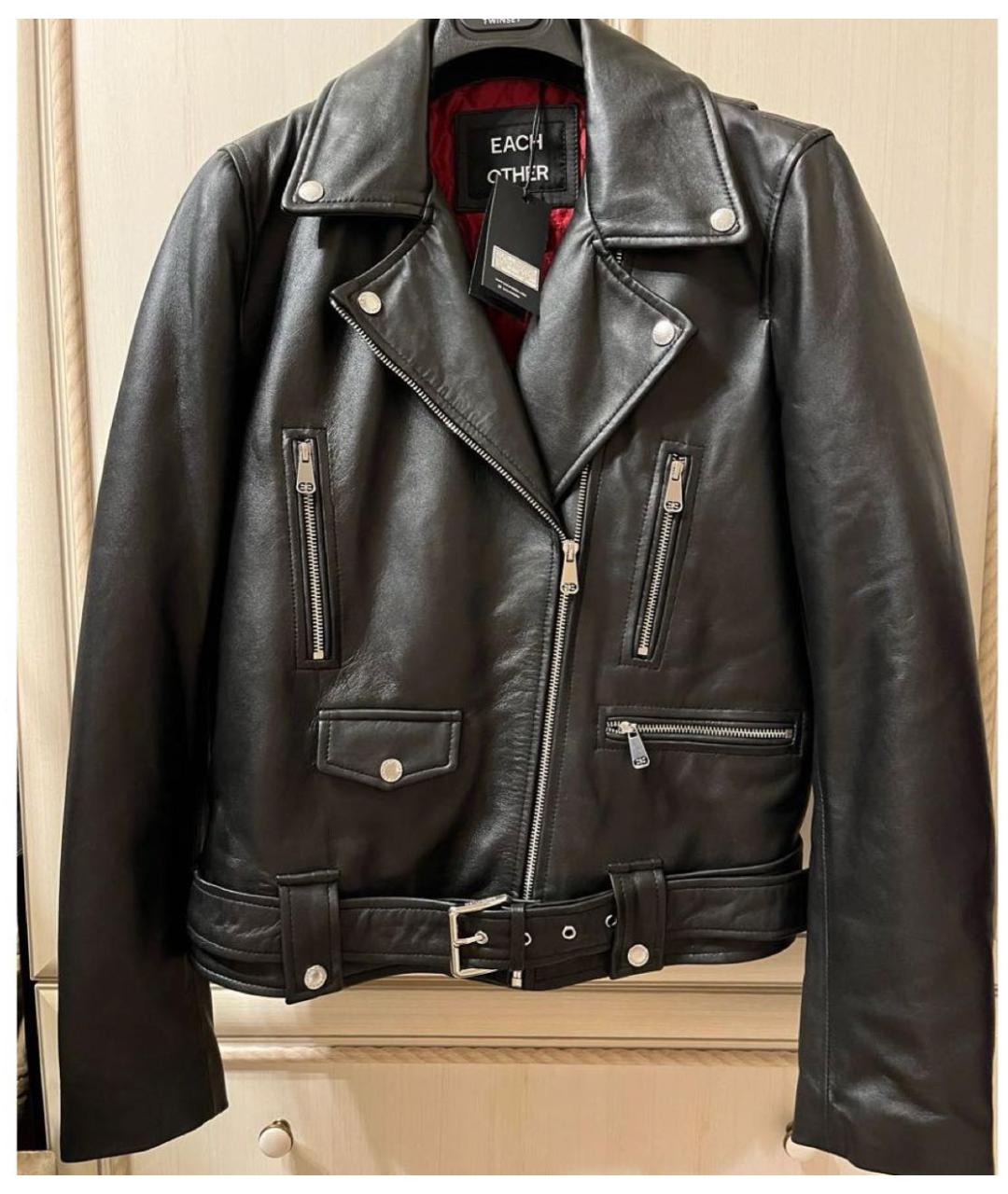 EACH X OTHER Черная кожаная куртка, фото 3