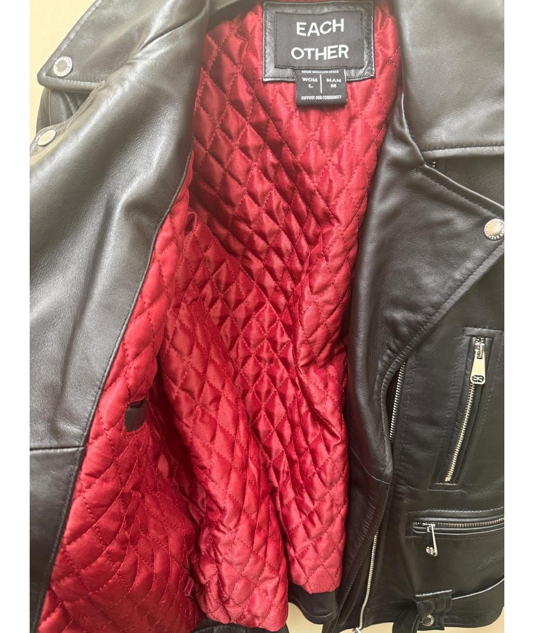 EACH X OTHER Черная кожаная куртка, фото 4