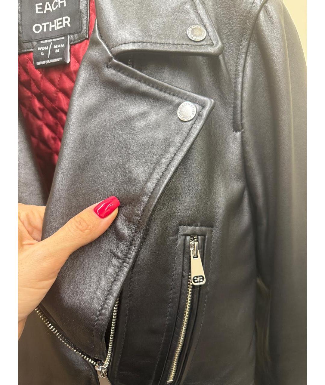 EACH X OTHER Черная кожаная куртка, фото 5