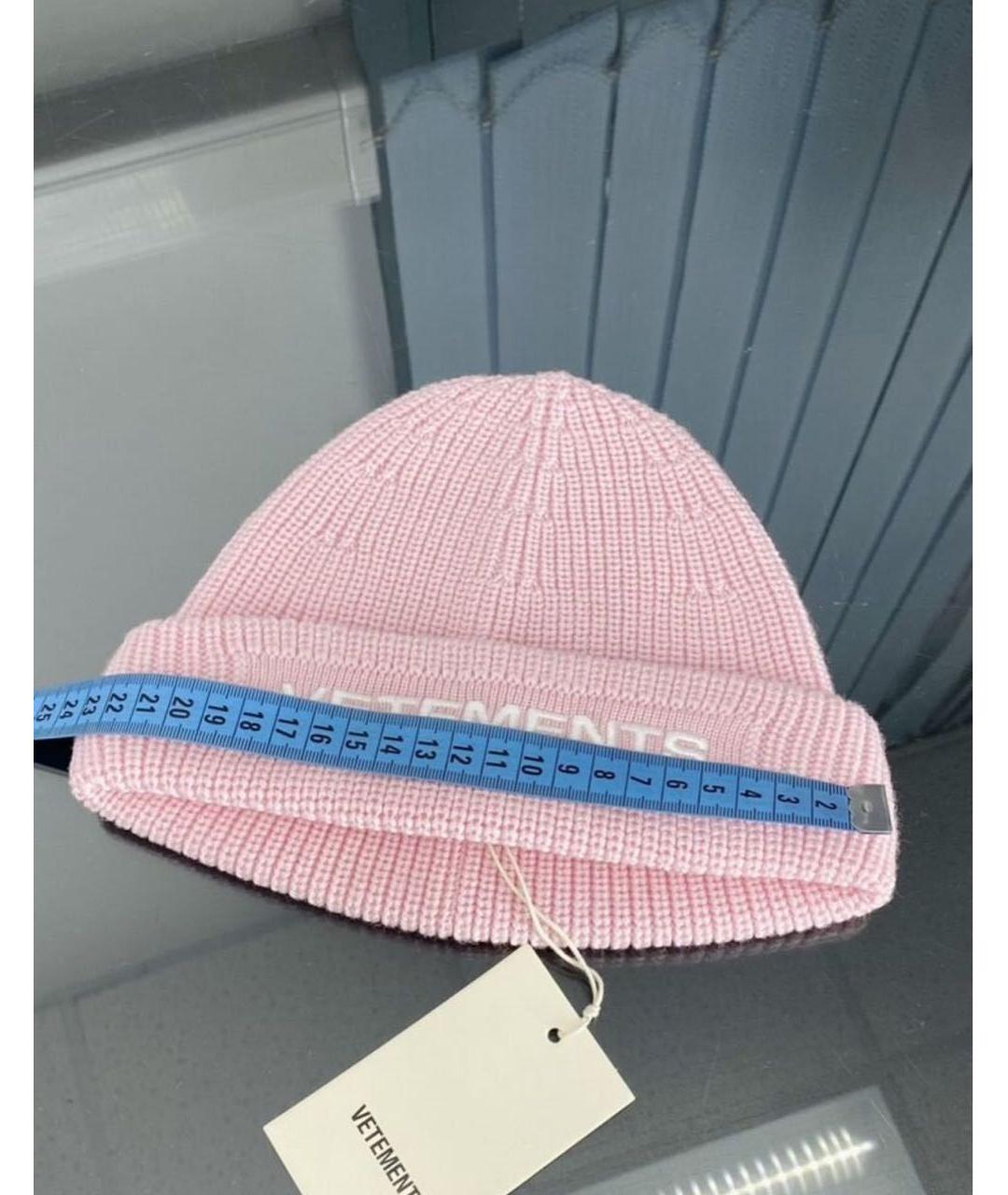 VETEMENTS Розовая шерстяная шапка, фото 8