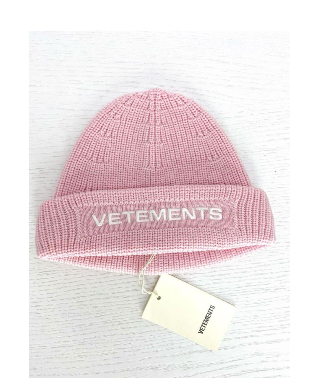 VETEMENTS Розовая шерстяная шапка, фото 5
