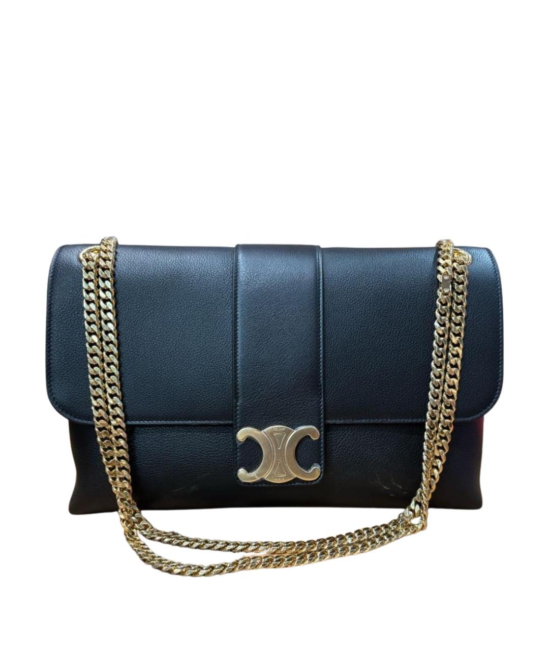 CELINE Черная кожаная сумка через плечо, фото 1