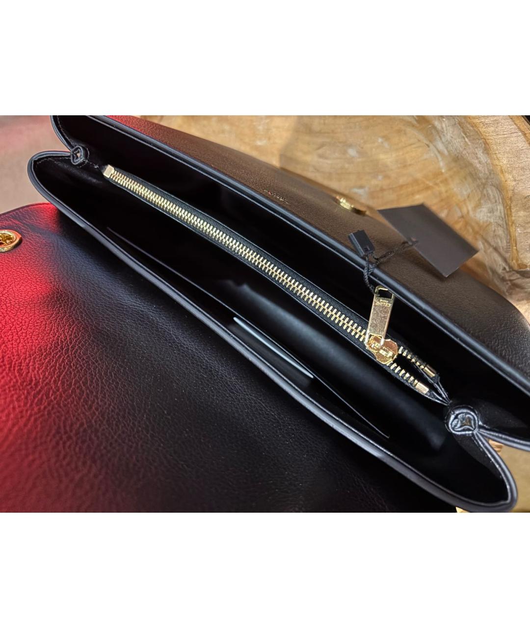 CELINE Черная кожаная сумка через плечо, фото 4