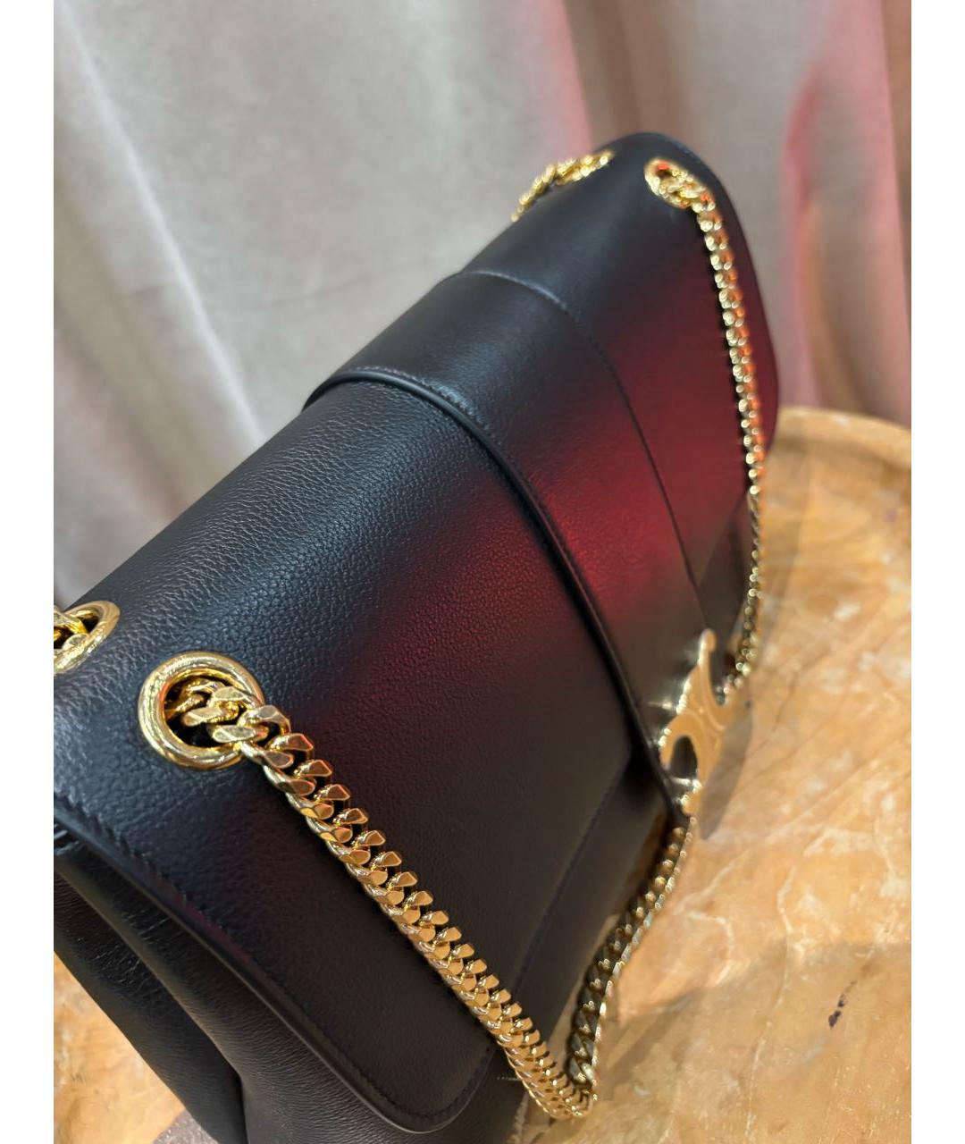 CELINE Черная кожаная сумка через плечо, фото 6