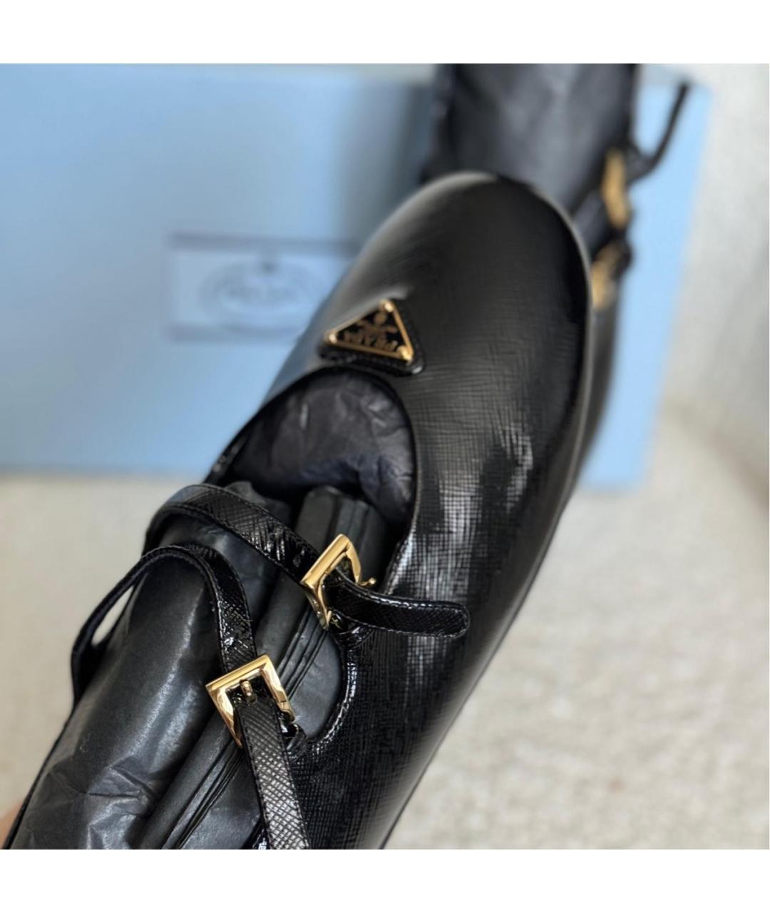 PRADA Черные кожаные балетки, фото 4