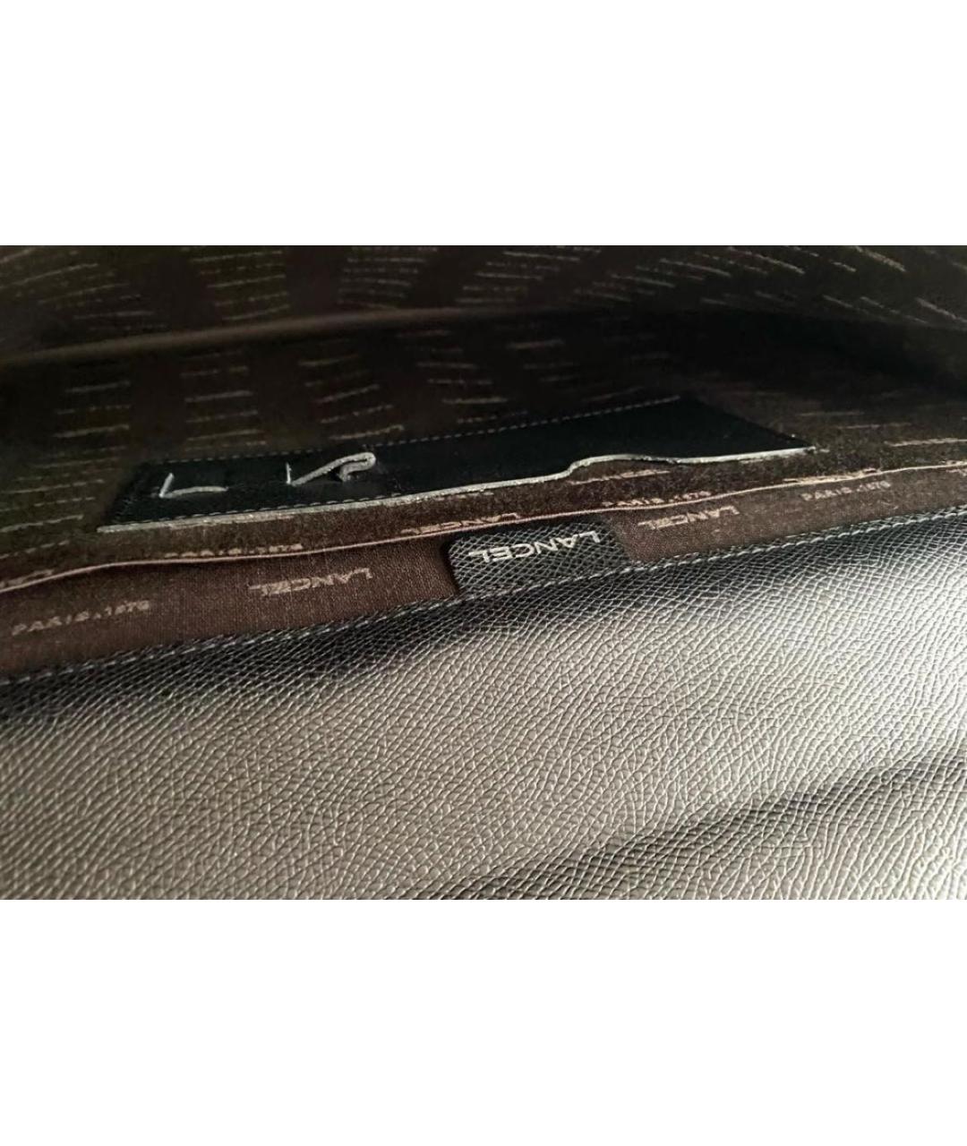 LANCEL Черный кожаный портфель, фото 6