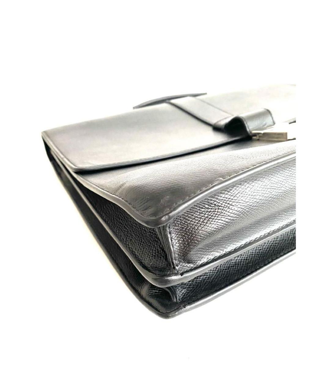 LANCEL Черный кожаный портфель, фото 4