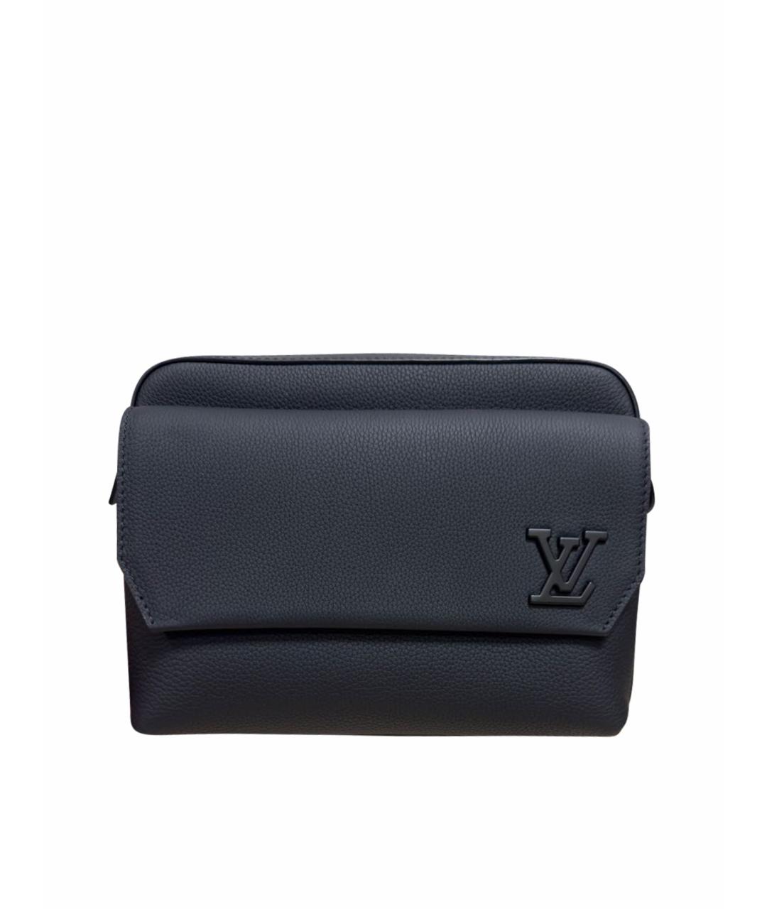 LOUIS VUITTON Черная кожаная сумка на плечо, фото 9