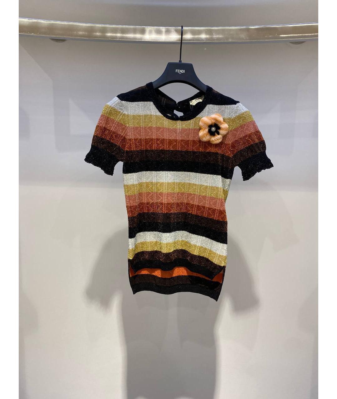 FENDI Мульти шерстяная футболка, фото 2