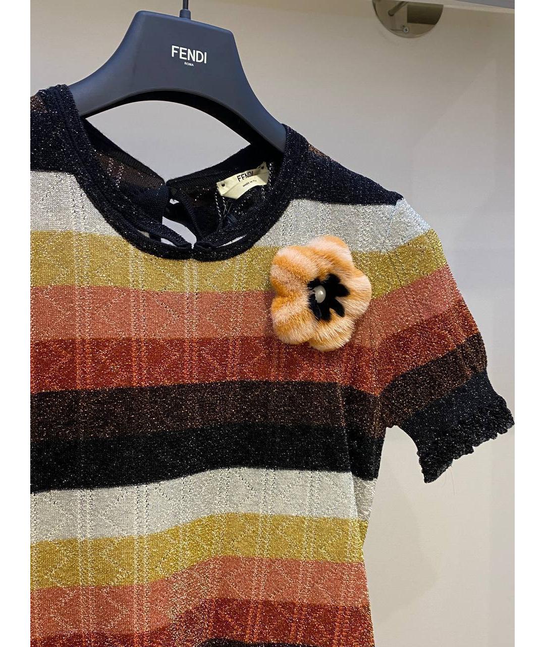 FENDI Мульти шерстяная футболка, фото 4