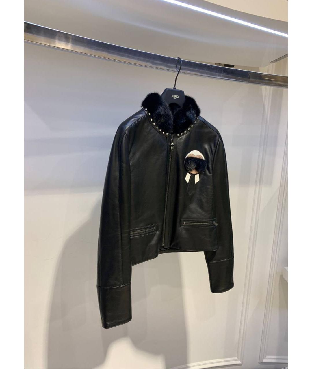 FENDI Черная меховая куртка, фото 4