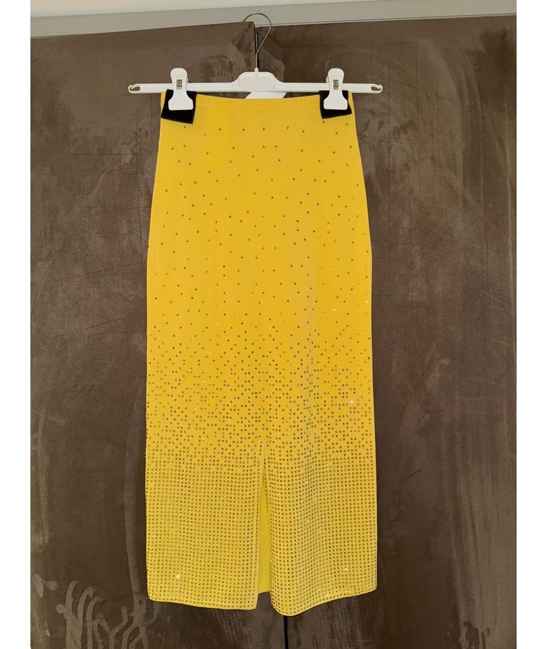 SANDRO Желтый вискозный костюм с юбками, фото 5