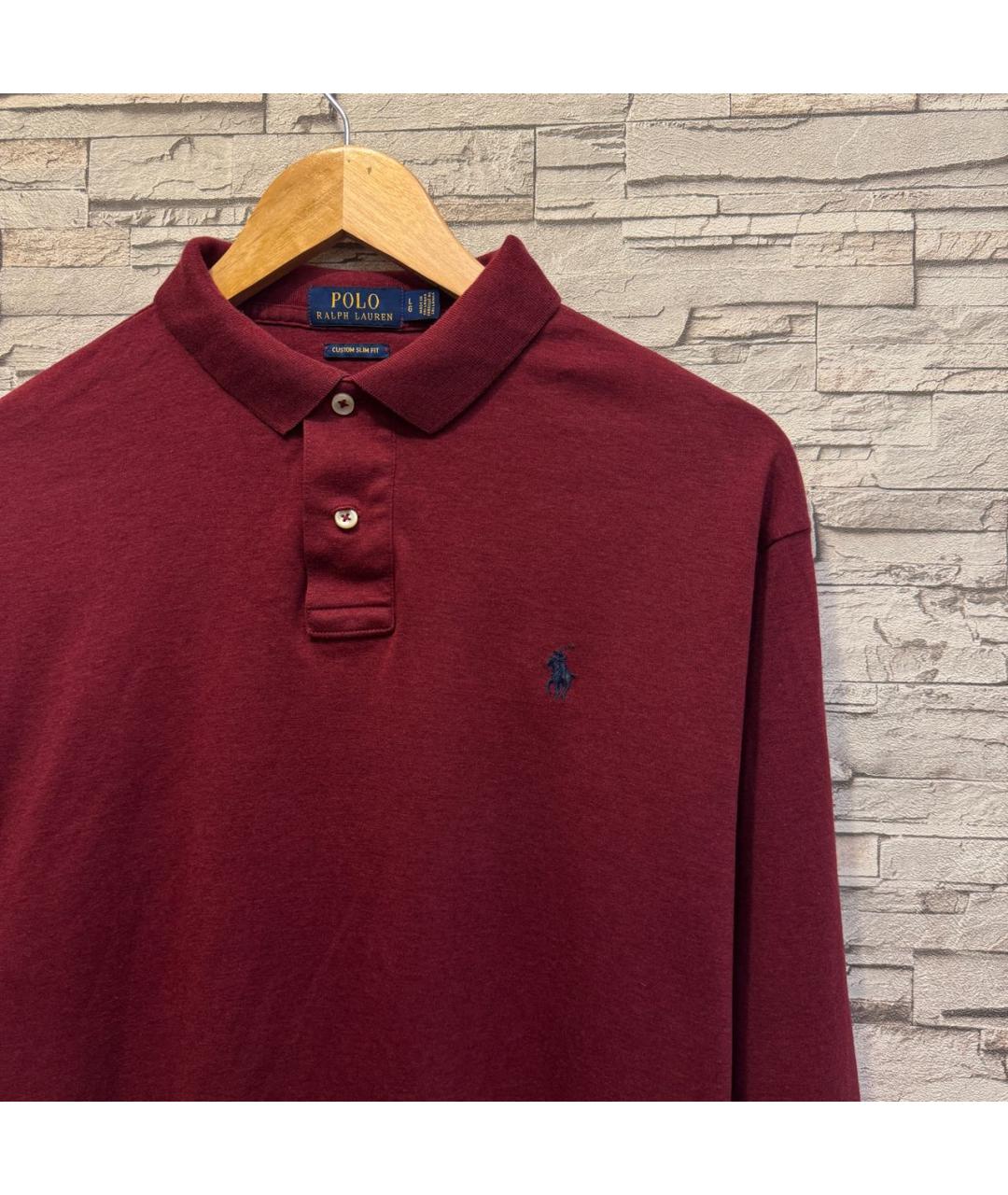 POLO RALPH LAUREN Бордовый хлопковый джемпер / свитер, фото 4