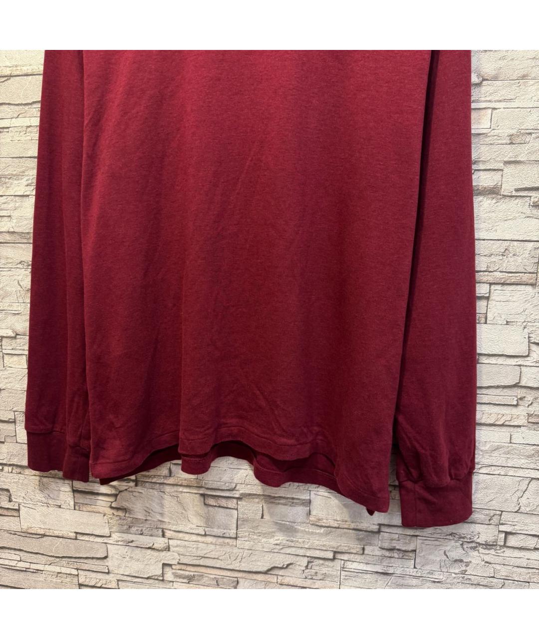 POLO RALPH LAUREN Бордовый хлопковый джемпер / свитер, фото 5