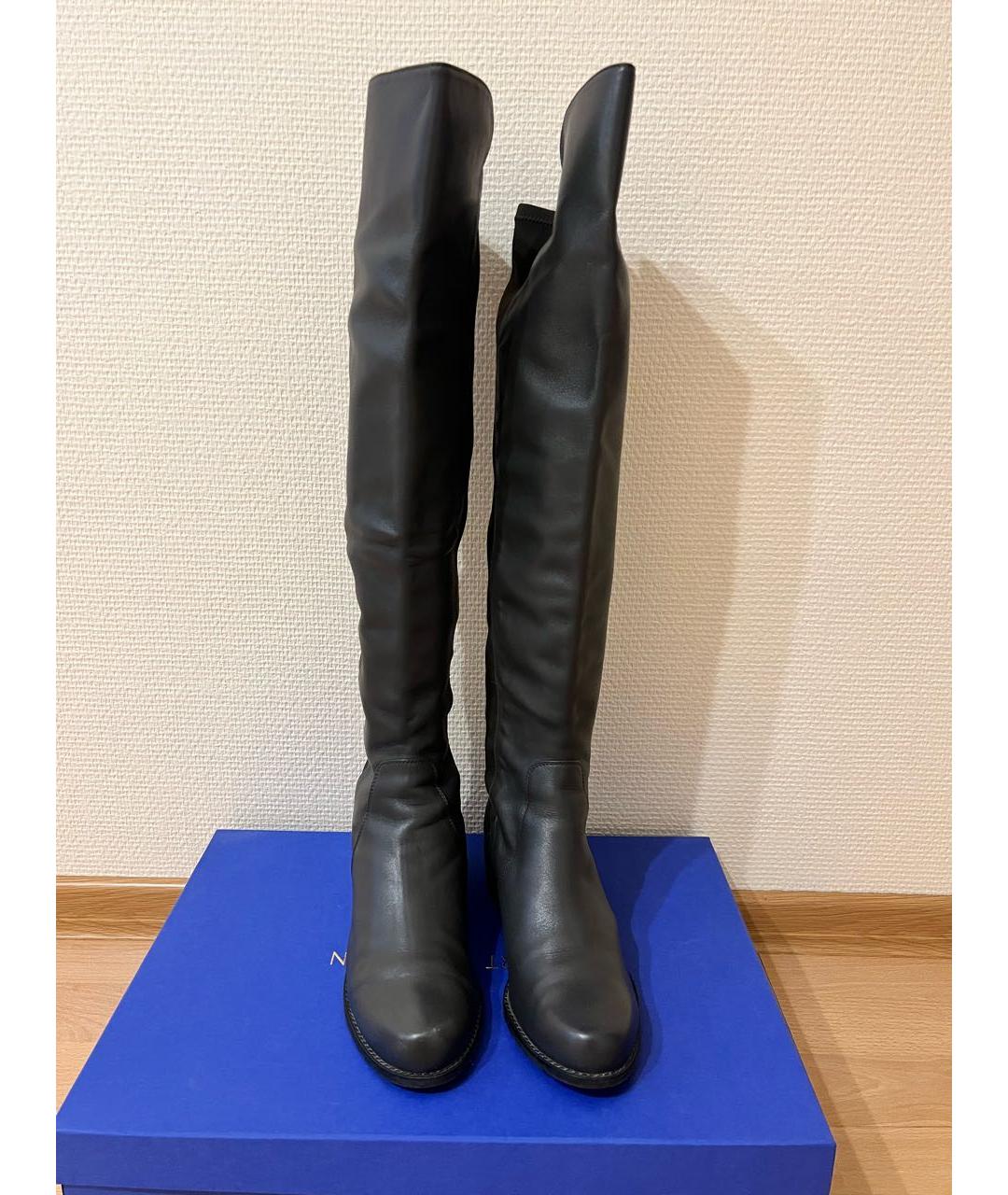 STUART WEITZMAN Хаки кожаные сапоги, фото 3