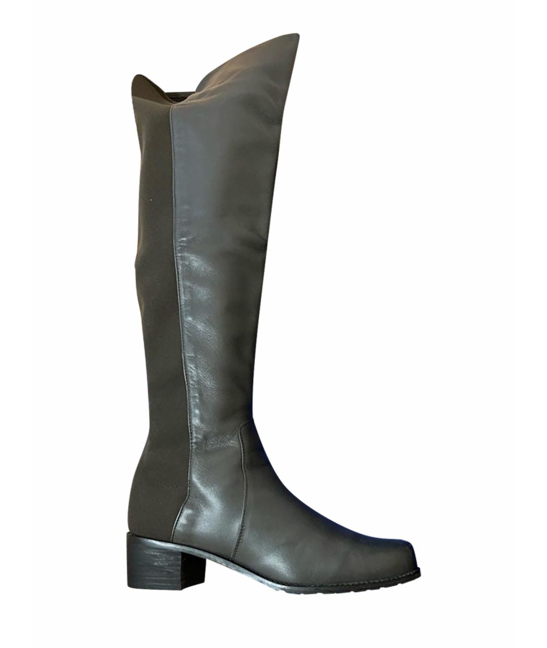 STUART WEITZMAN Хаки кожаные сапоги, фото 1