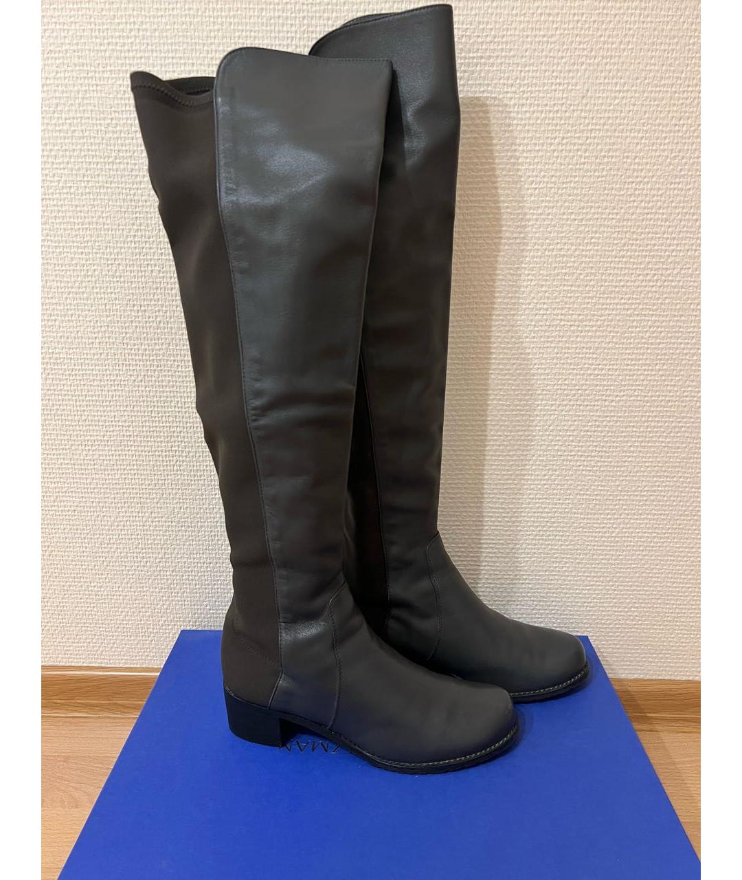 STUART WEITZMAN Хаки кожаные сапоги, фото 2