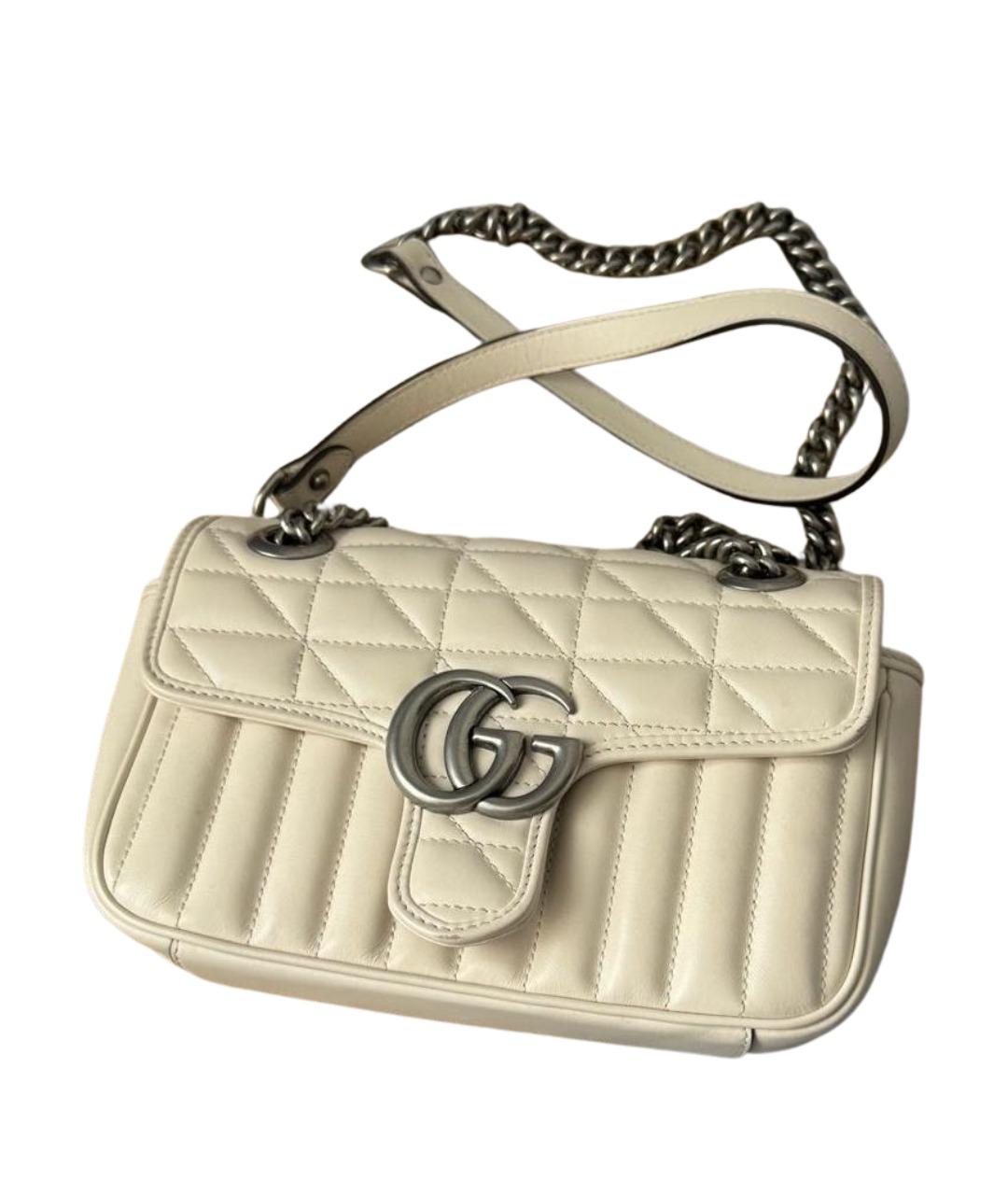 GUCCI Белая кожаная сумка через плечо, фото 1