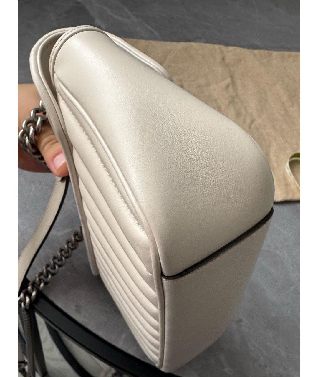 GUCCI Белая кожаная сумка через плечо, фото 8