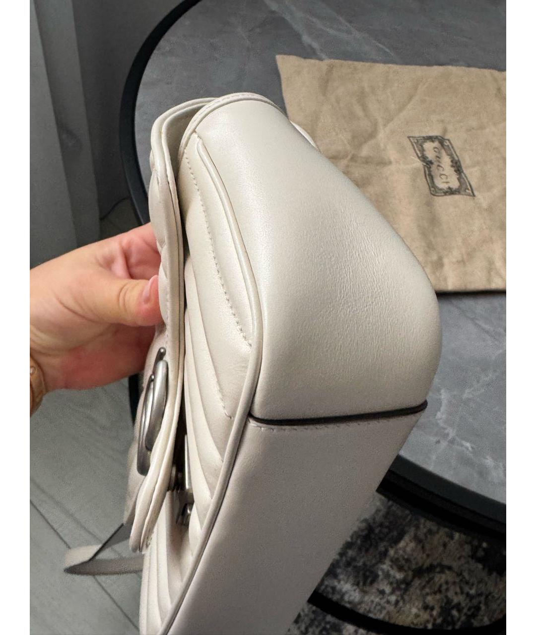 GUCCI Белая кожаная сумка через плечо, фото 7