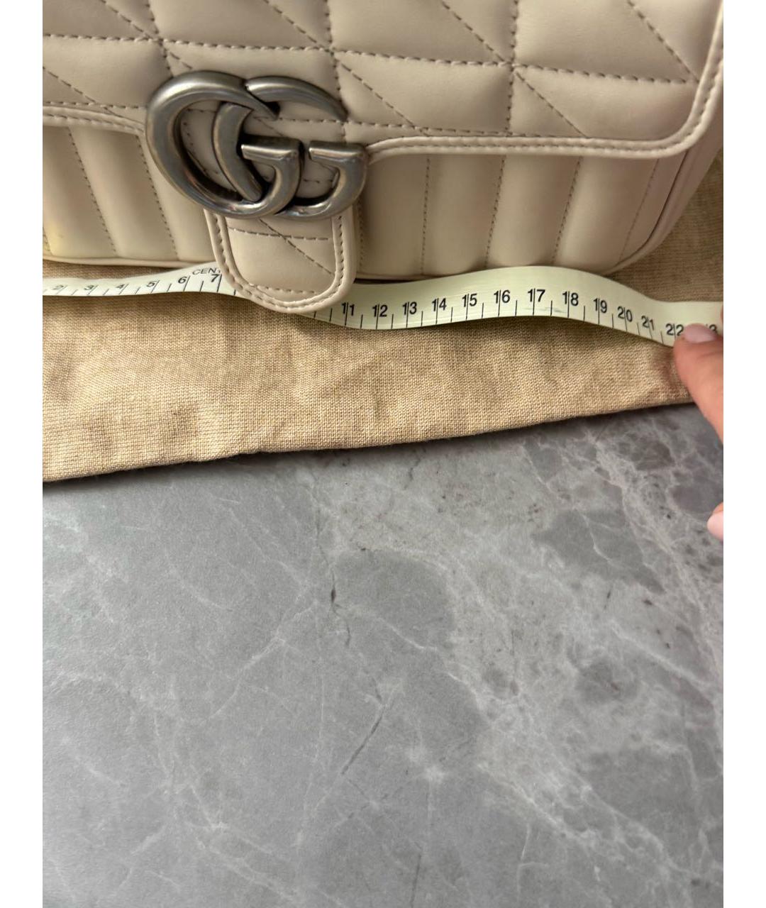 GUCCI Белая кожаная сумка через плечо, фото 5