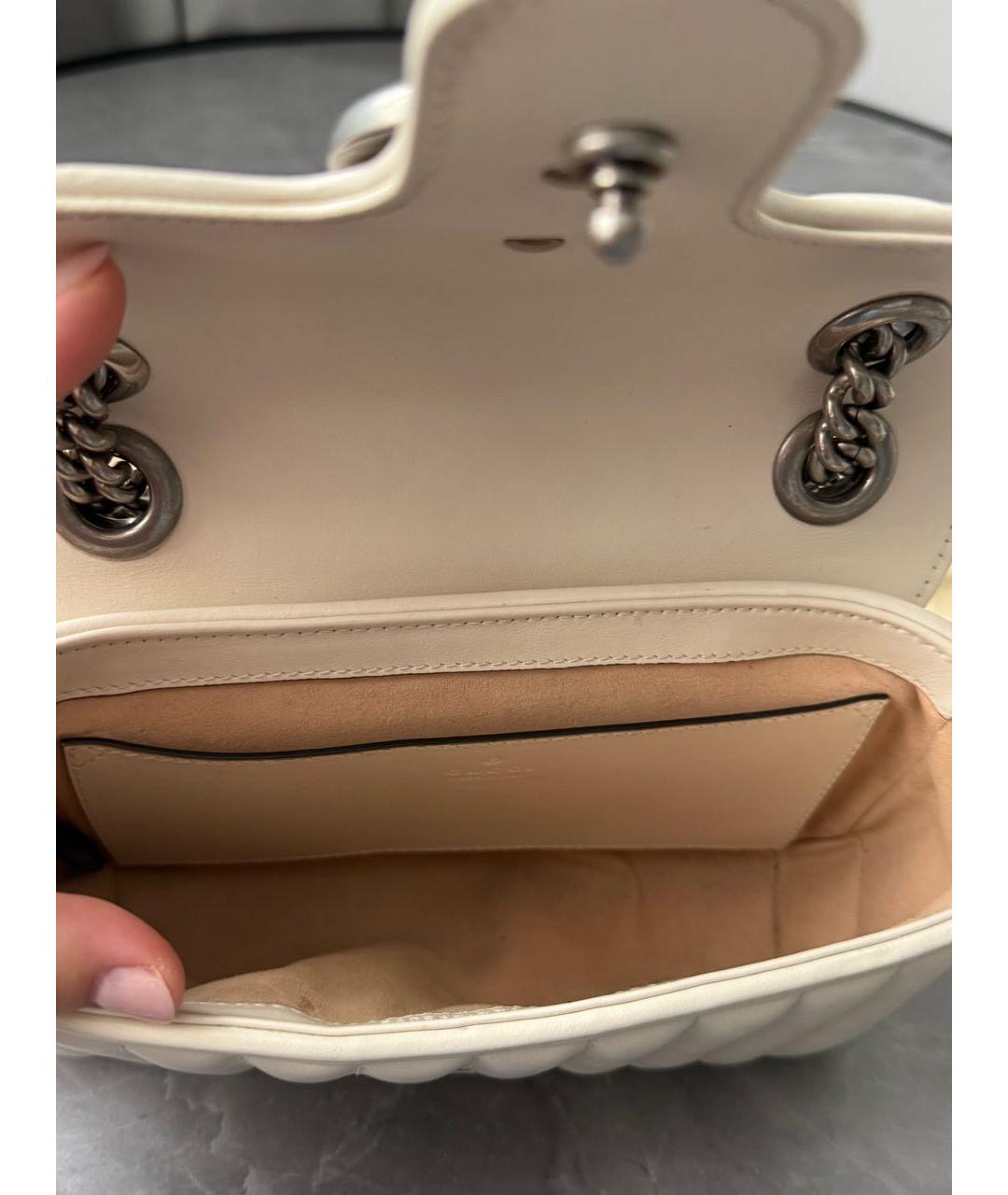 GUCCI Белая кожаная сумка через плечо, фото 4