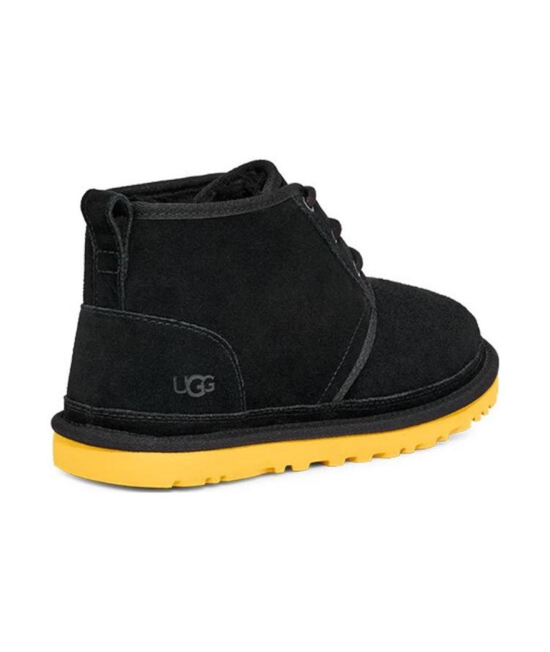 UGG AUSTRALIA Черные нубуковые низкие ботинки, фото 4