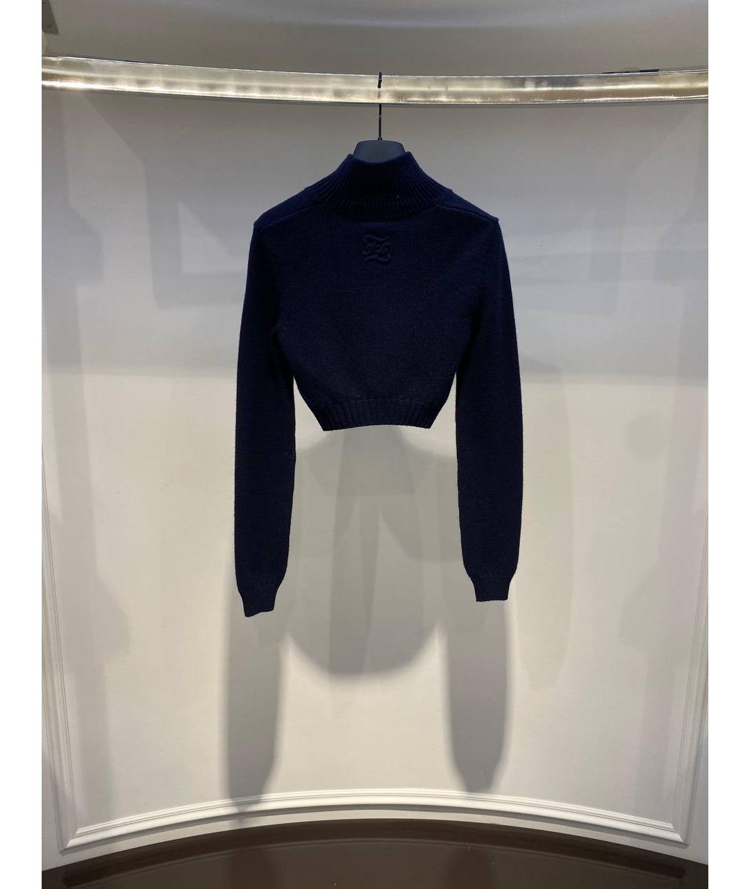 FENDI Темно-синий кашемировый джемпер / свитер, фото 2