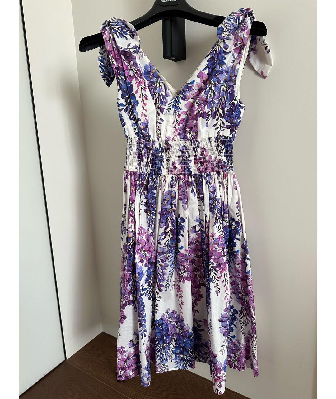 DOLCE&GABBANA Фиолетовый хлопковый сарафан, фото 5