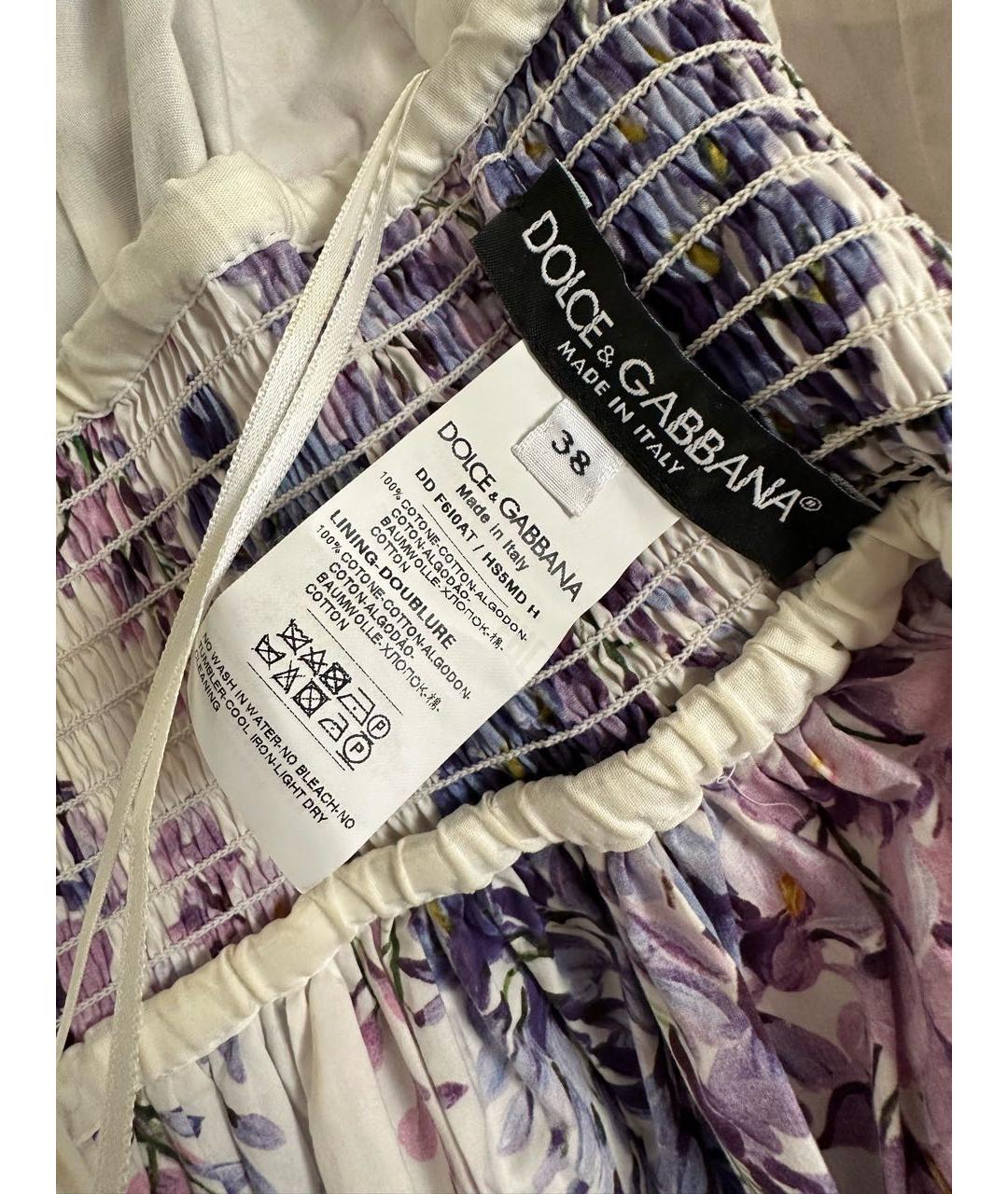 DOLCE&GABBANA Фиолетовый хлопковый сарафан, фото 6