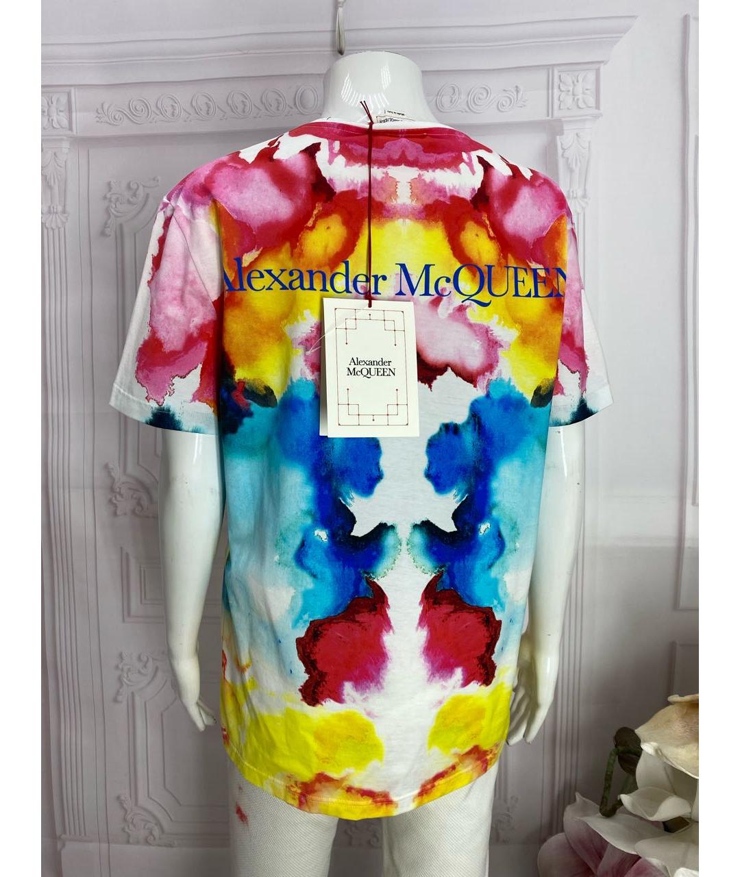 ALEXANDER MCQUEEN Мульти хлопковая футболка, фото 2