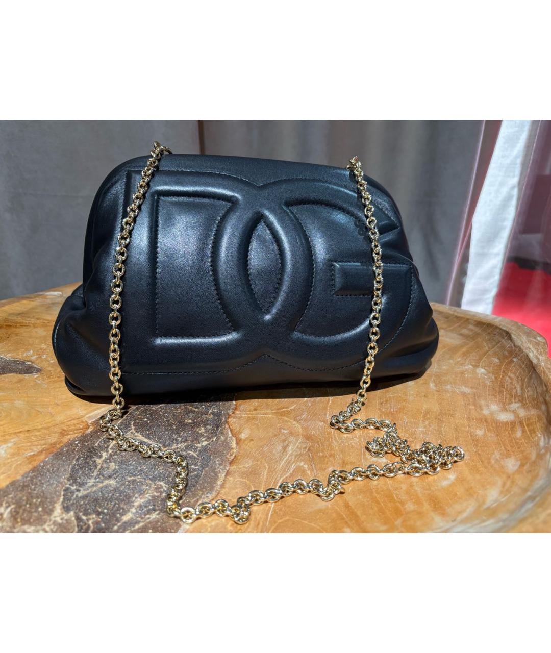 DOLCE&GABBANA Черная кожаная сумка через плечо, фото 8