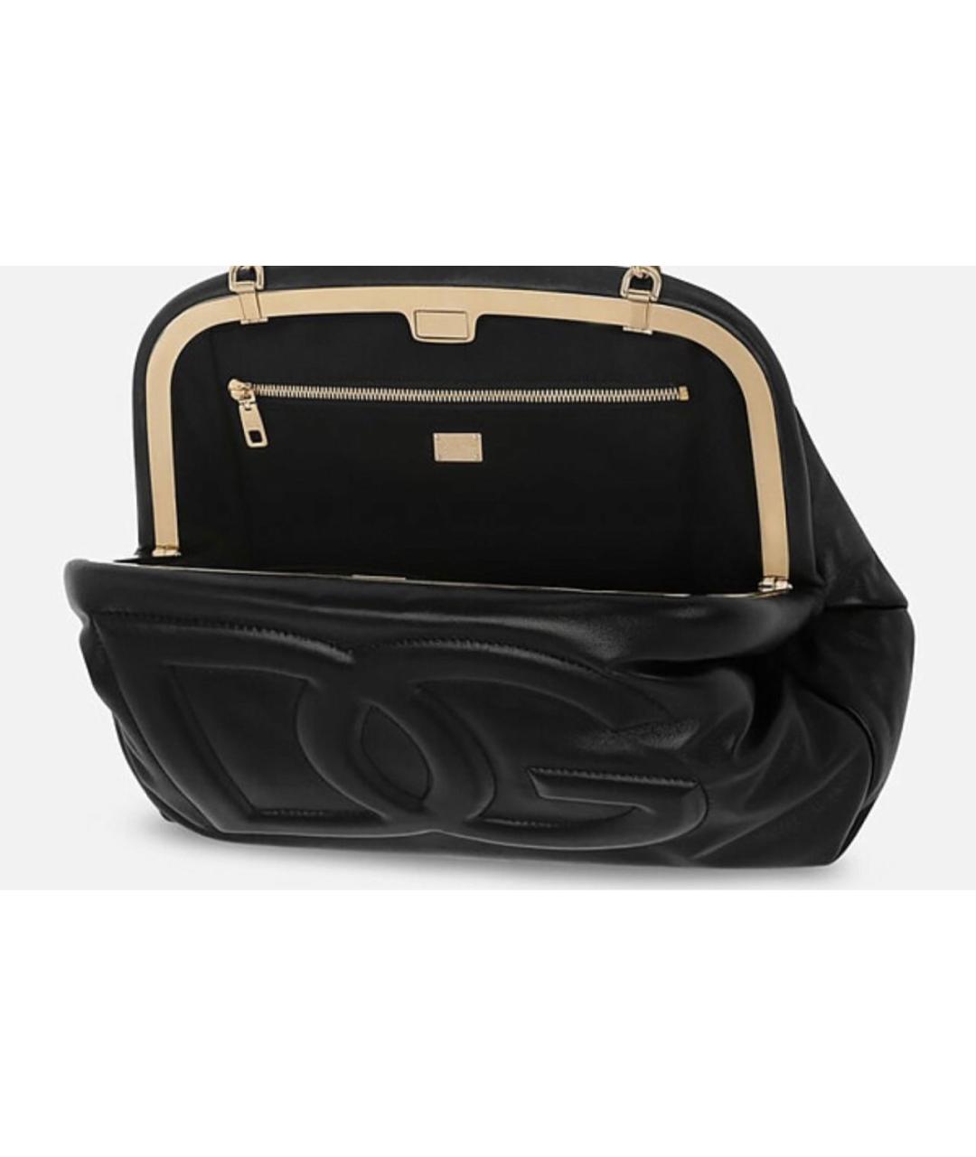 DOLCE&GABBANA Черная кожаная сумка через плечо, фото 4