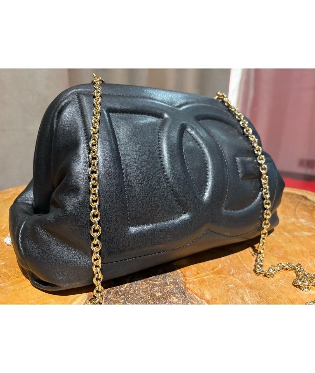 DOLCE&GABBANA Черная кожаная сумка через плечо, фото 2