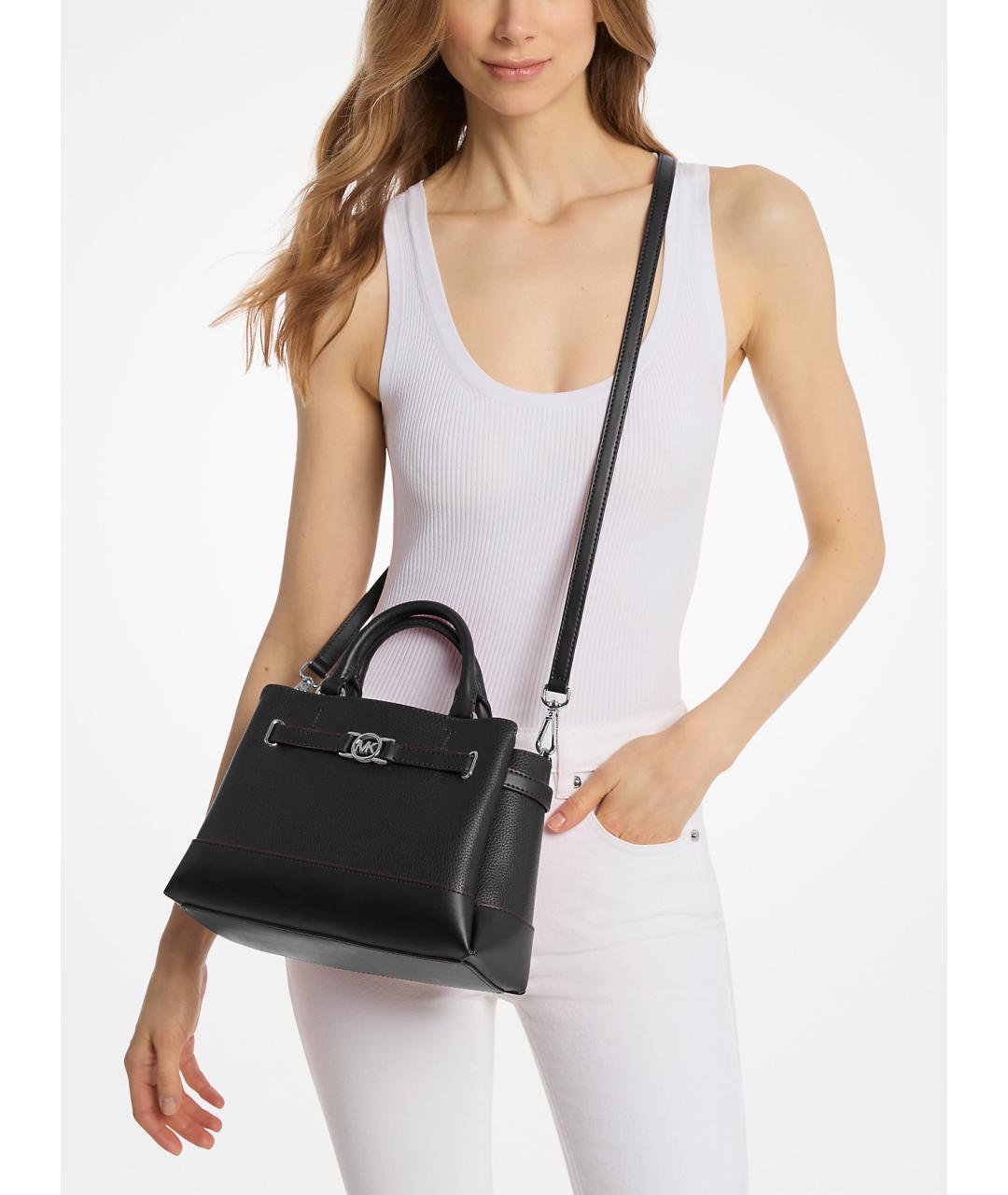 MICHAEL KORS Черная кожаная сумка через плечо, фото 3