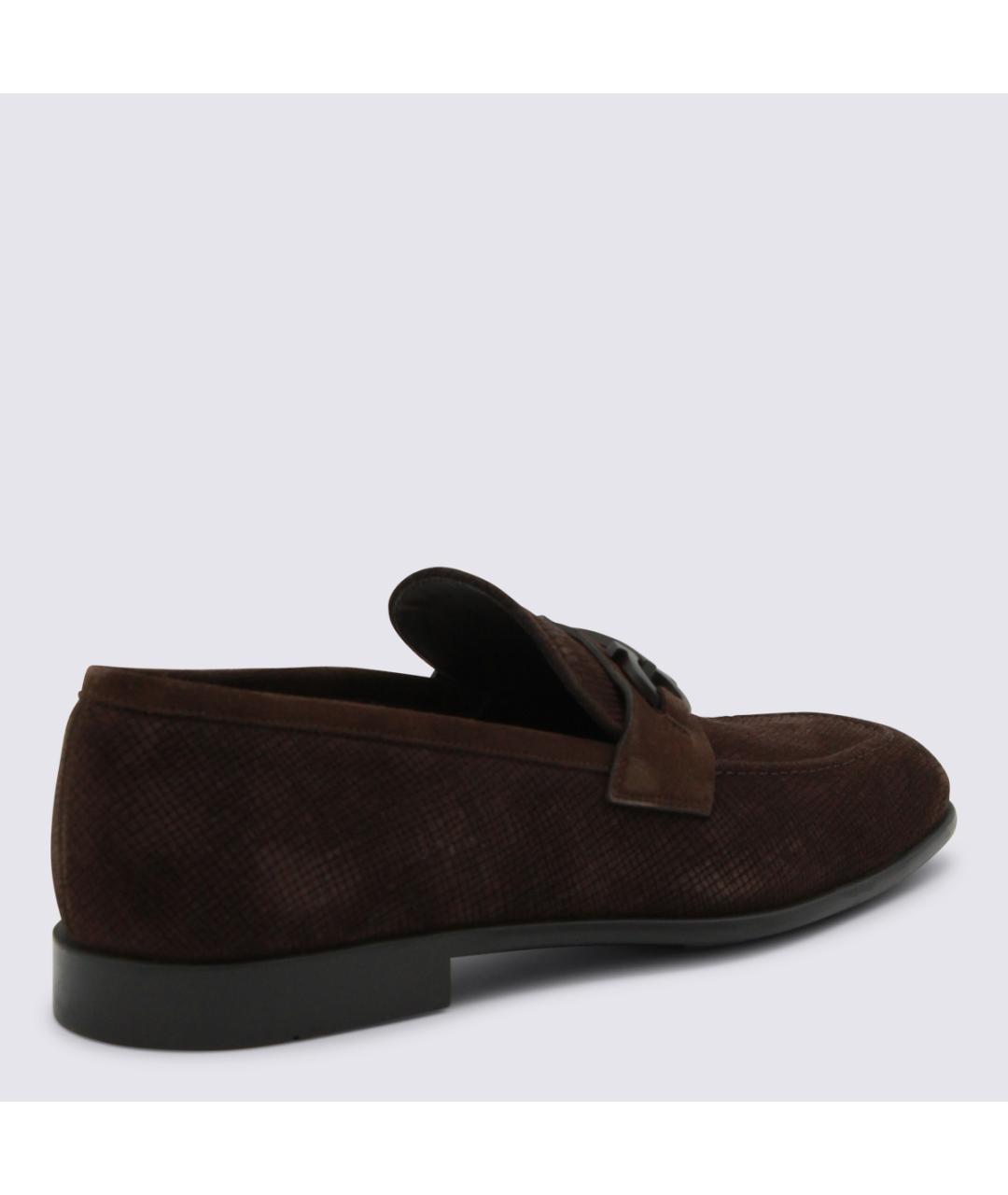 FERRAGAMO Коричневые замшевые лоферы, фото 3