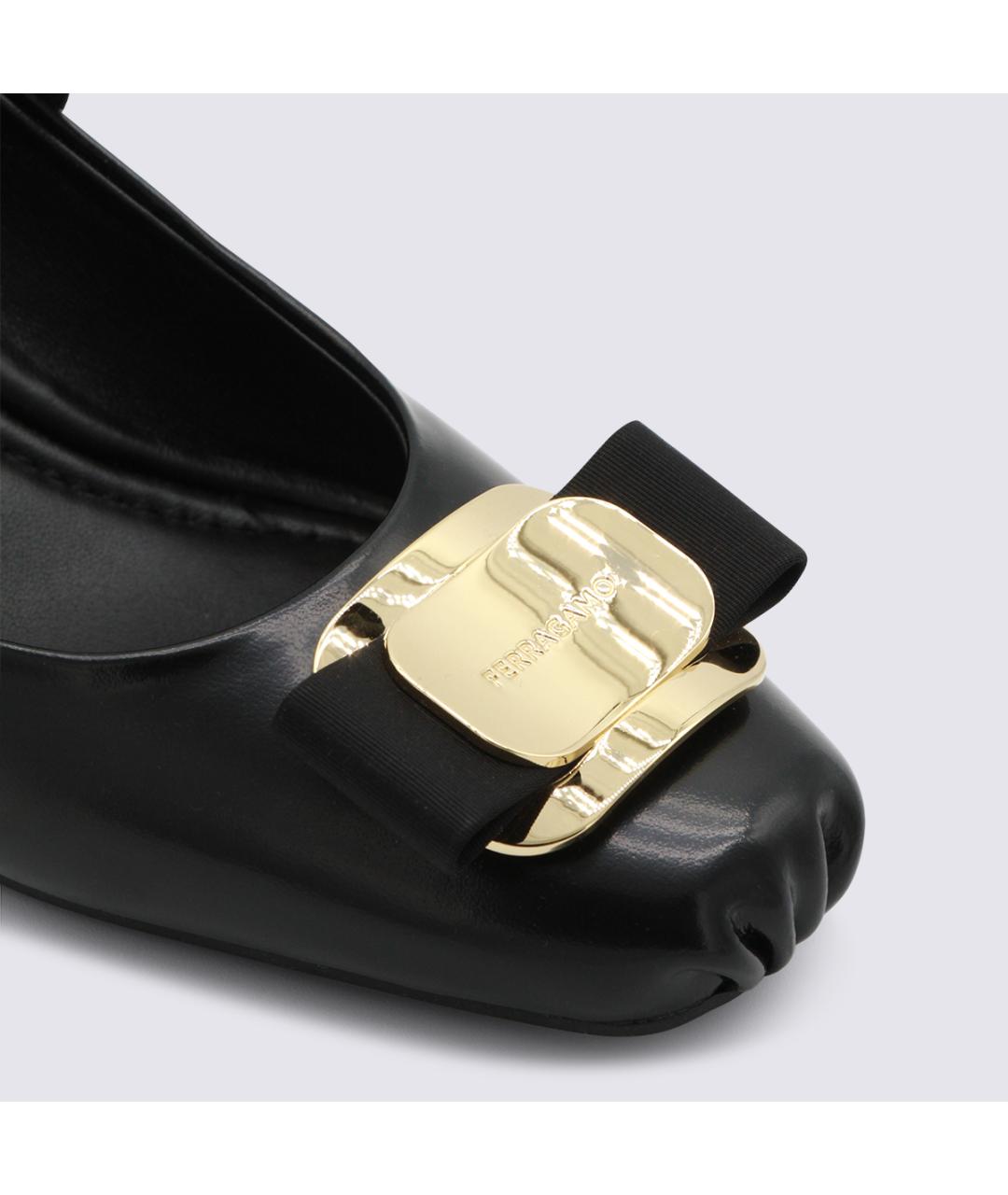 FERRAGAMO Черные кожаные туфли, фото 4