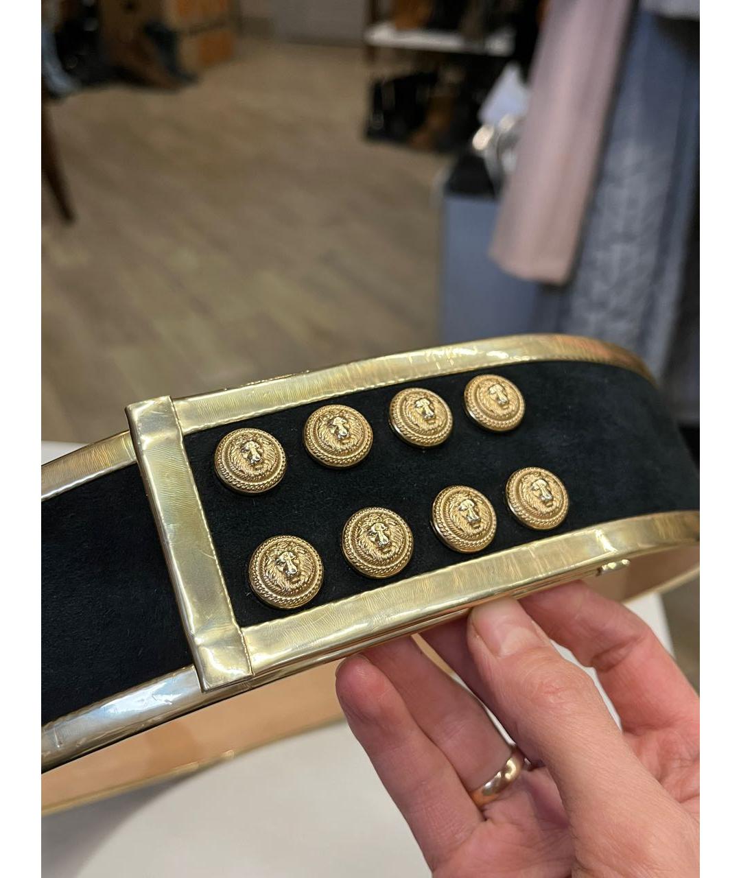 BALMAIN Черный замшевый ремень, фото 6