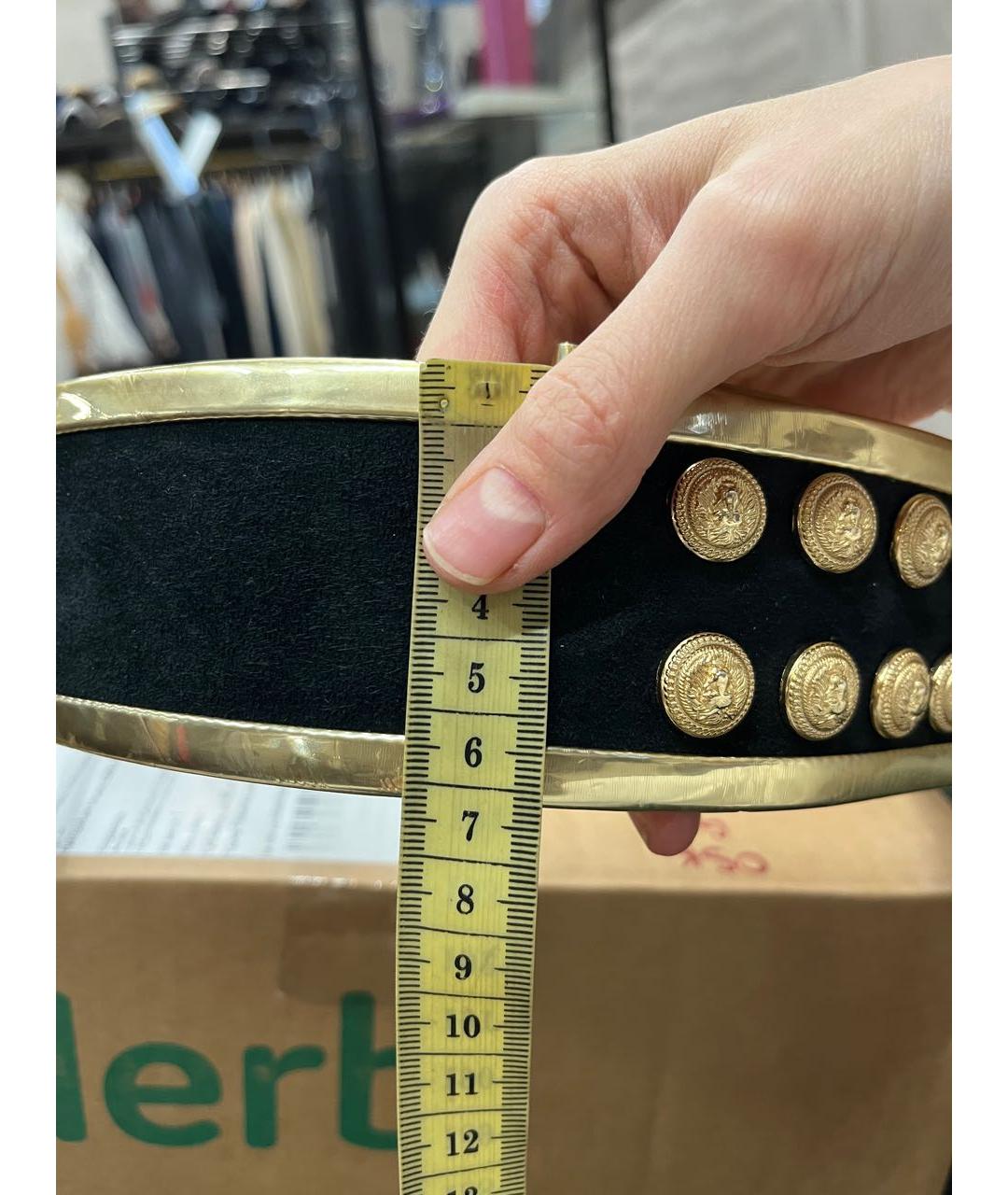 BALMAIN Черный замшевый ремень, фото 3