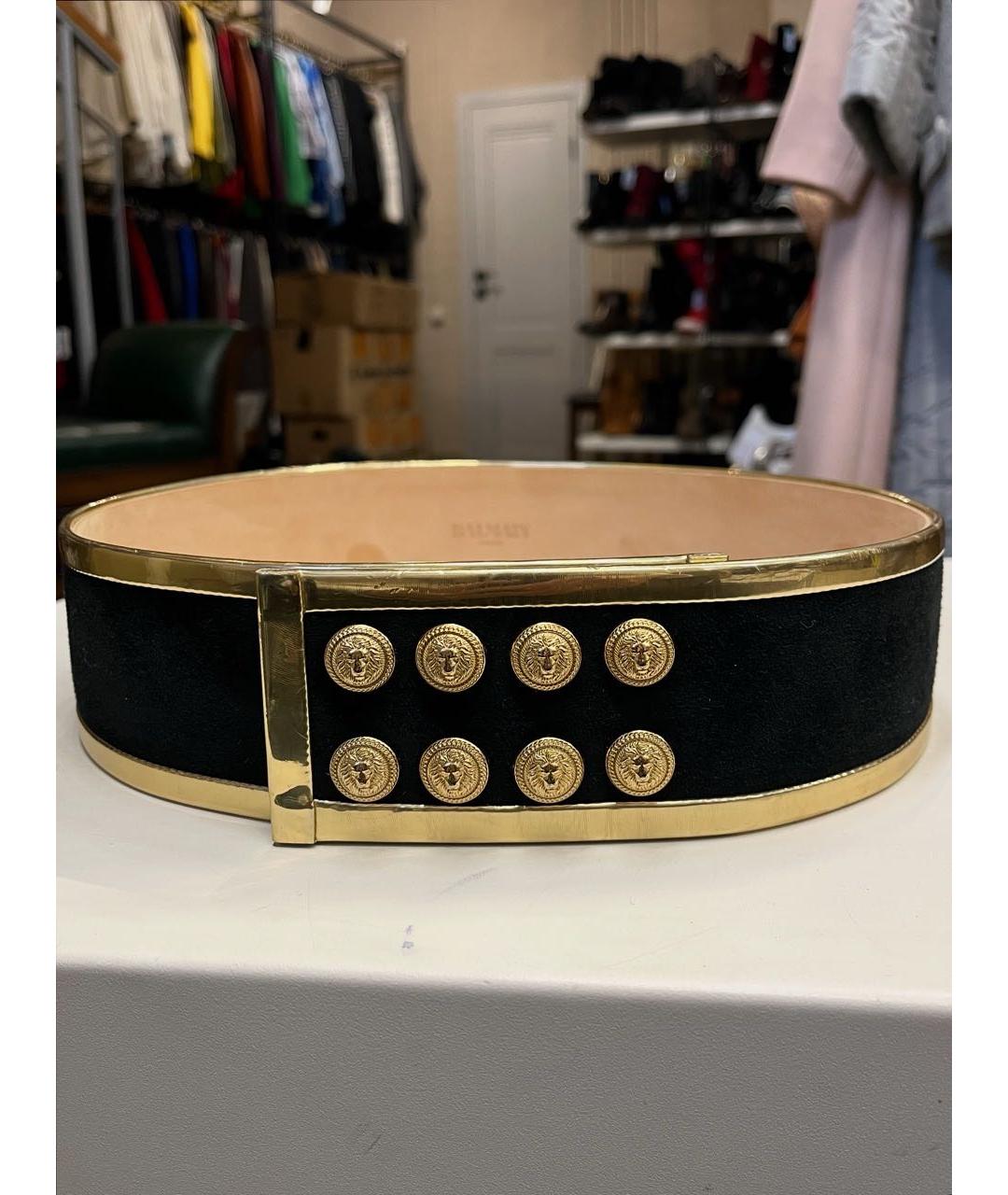 BALMAIN Черный замшевый ремень, фото 9