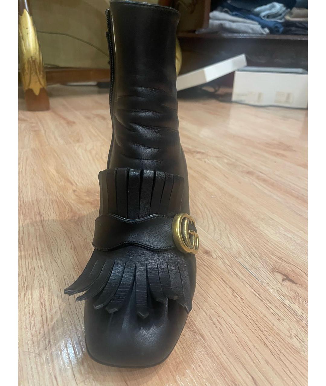 GUCCI Черные кожаные ботильоны, фото 2