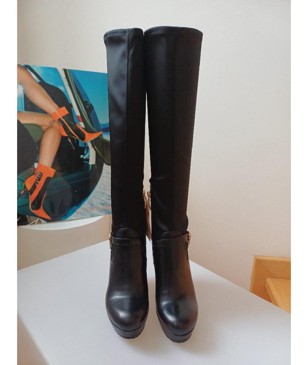 CESARE PACIOTTI Черные кожаные сапоги, фото 5