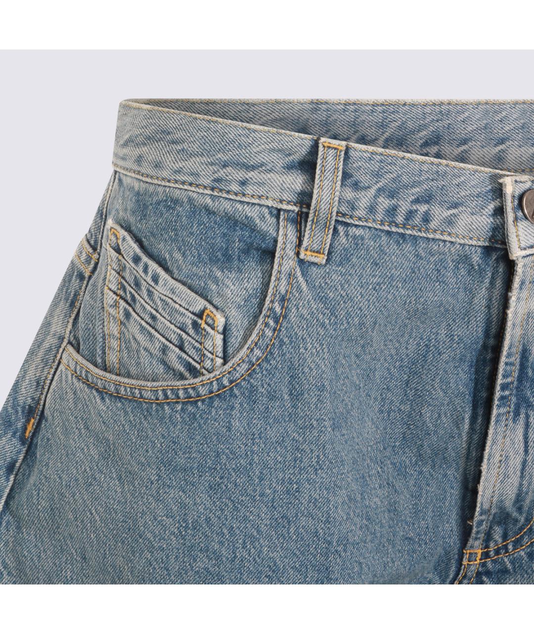 THE ATTICO Синие хлопковые прямые джинсы, фото 3