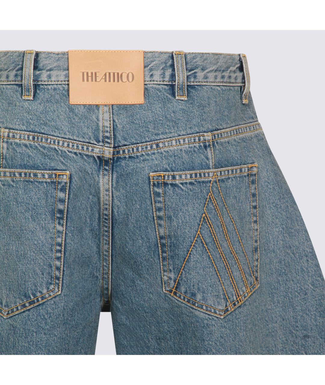 THE ATTICO Синие хлопковые прямые джинсы, фото 4