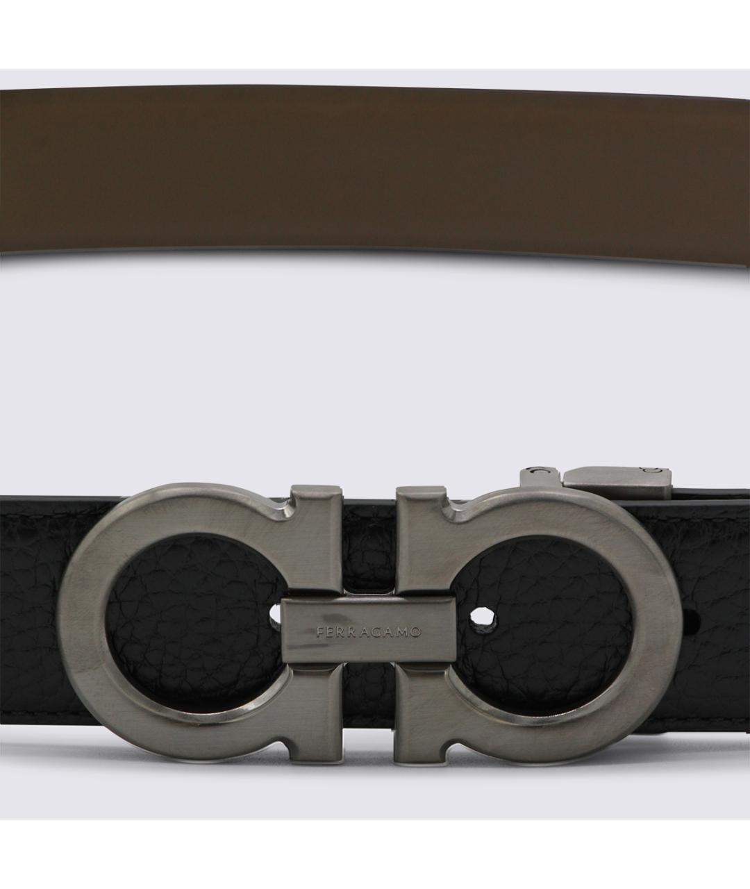 FERRAGAMO Черный кожаный ремень, фото 2