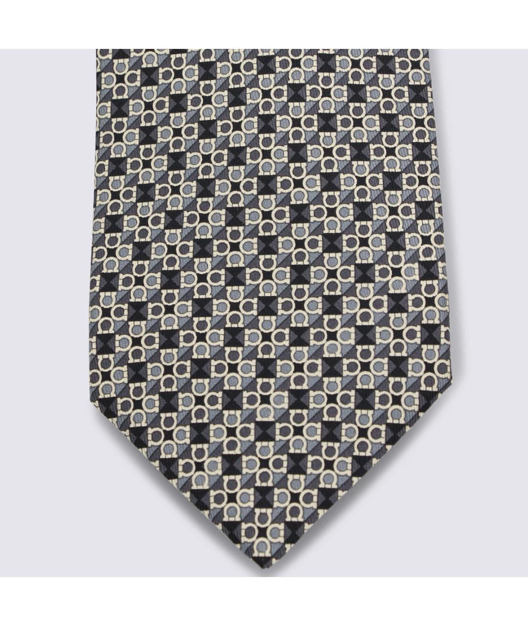 FERRAGAMO Черный шелковый галстук, фото 2