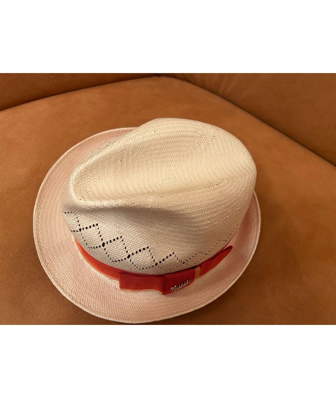 GUCCI Бежевая соломенная шляпа, фото 7