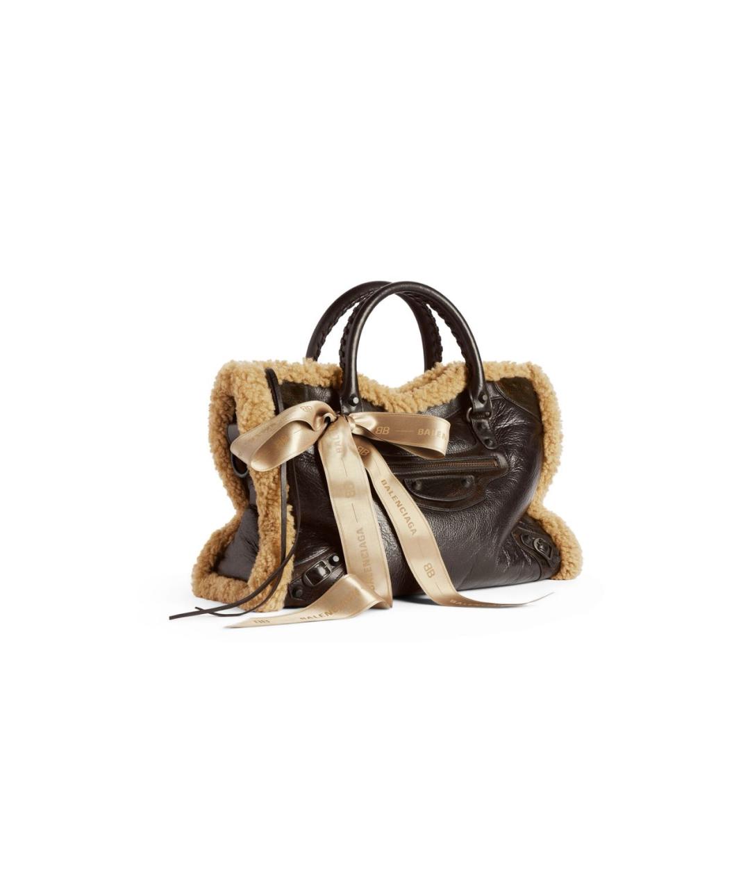 BALENCIAGA Коричневая кожаная сумка через плечо, фото 2